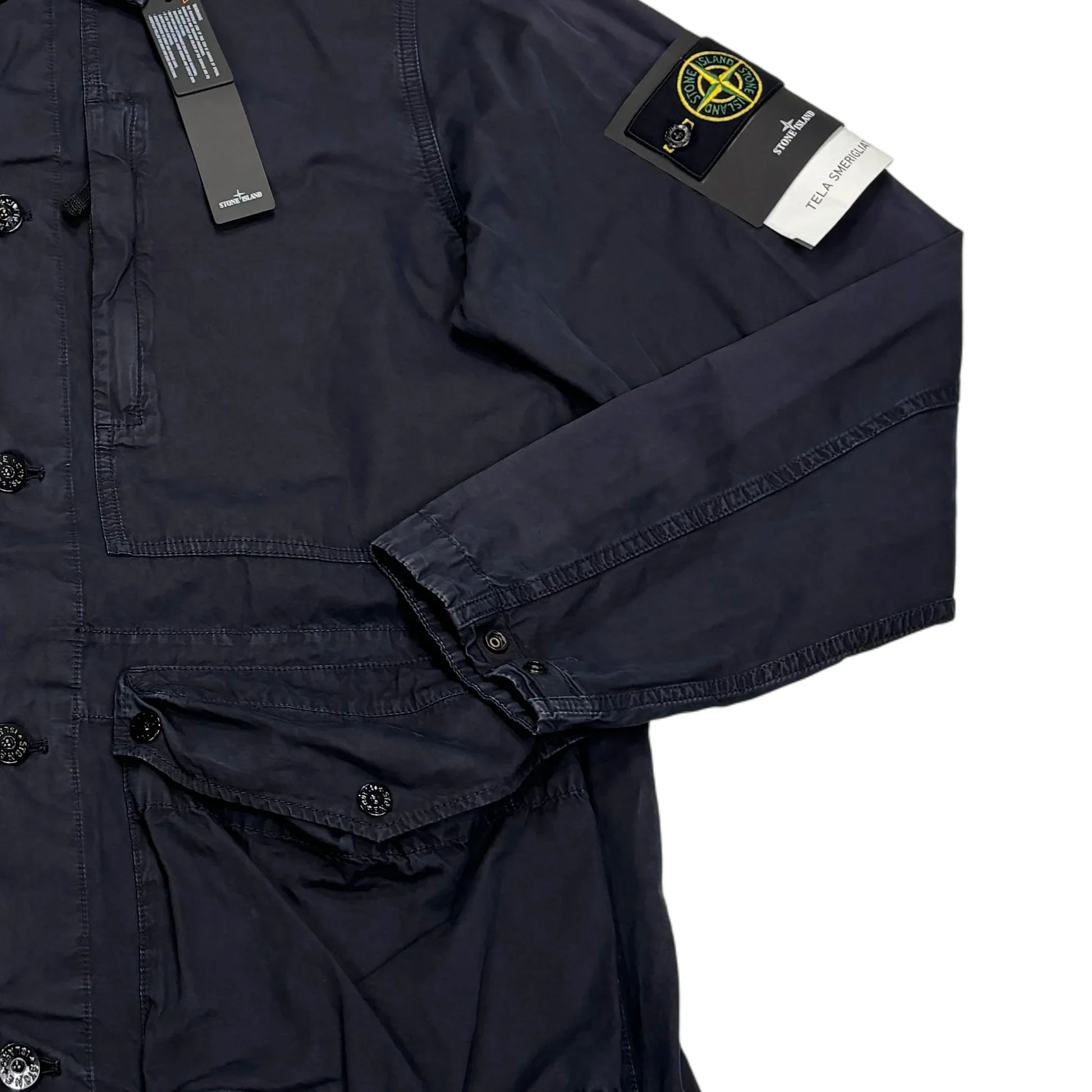 Stone Island Navy Blue Tela Smerigliata Jacket