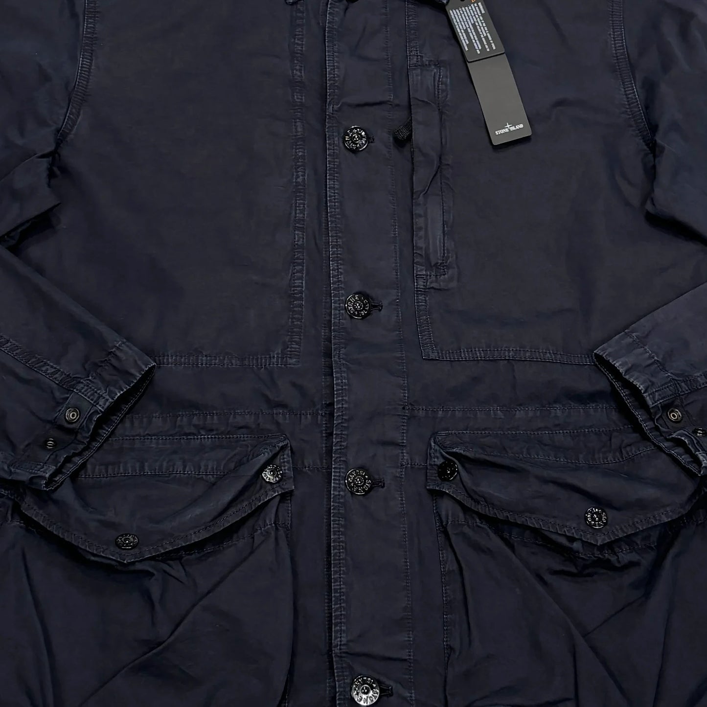 Stone Island Navy Blue Tela Smerigliata Jacket