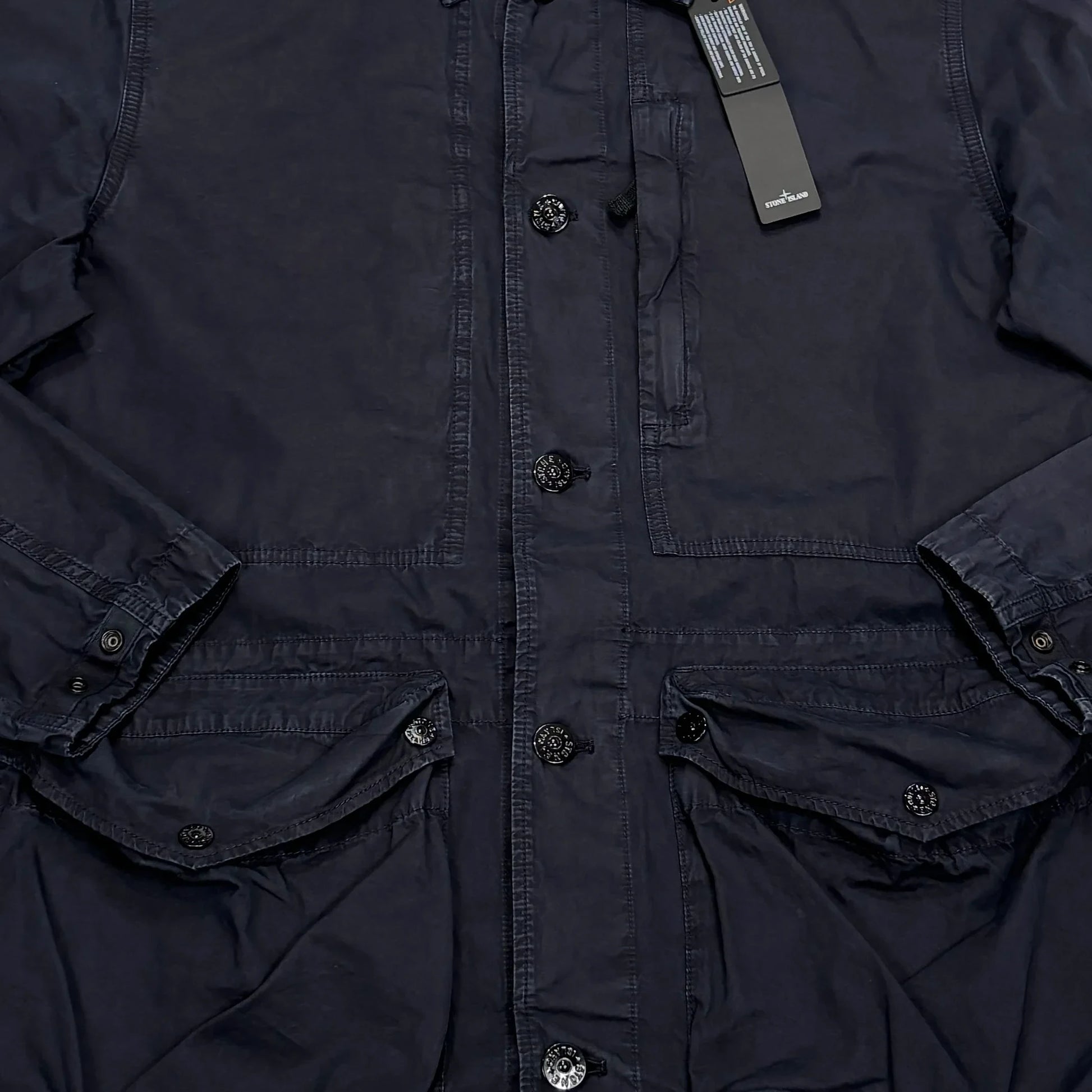 Stone Island Navy Blue Tela Smerigliata Jacket