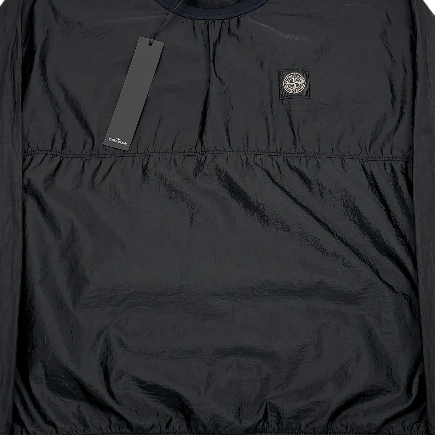 Stone Island Black Patch Logo Nylon Metal Crewneck Jumper