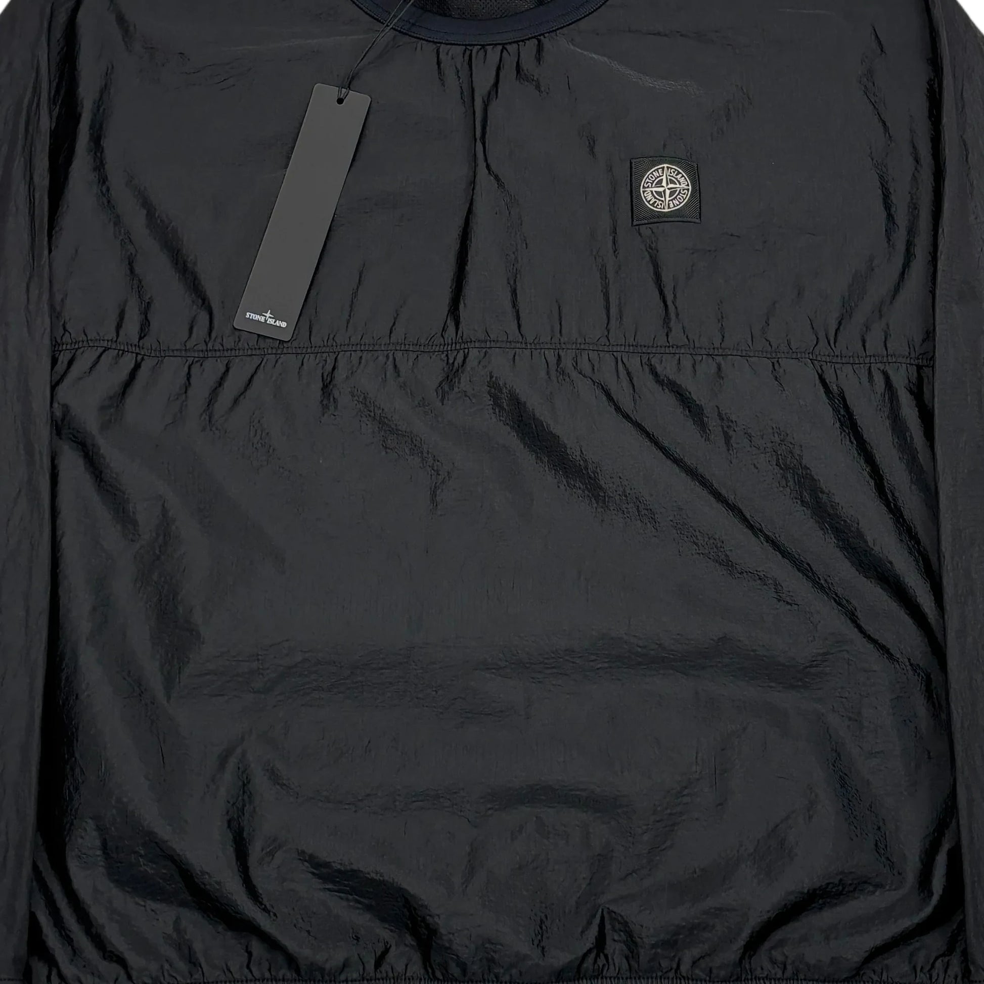 Stone Island Black Patch Logo Nylon Metal Crewneck Jumper