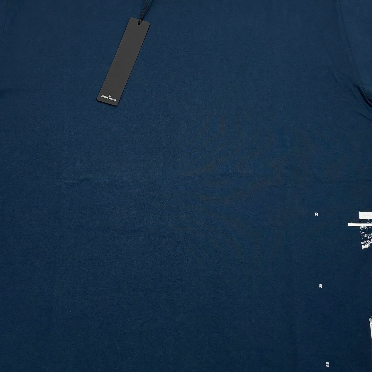 Stone Island Navy Blue Printed Logo Design T-shirt