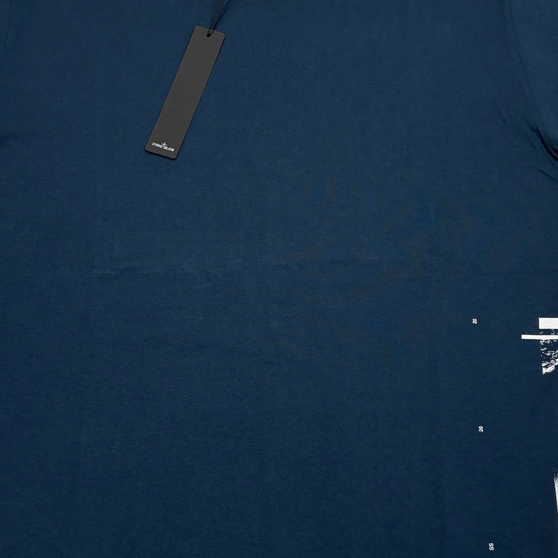 Stone Island Navy Blue Printed Logo Design T-shirt