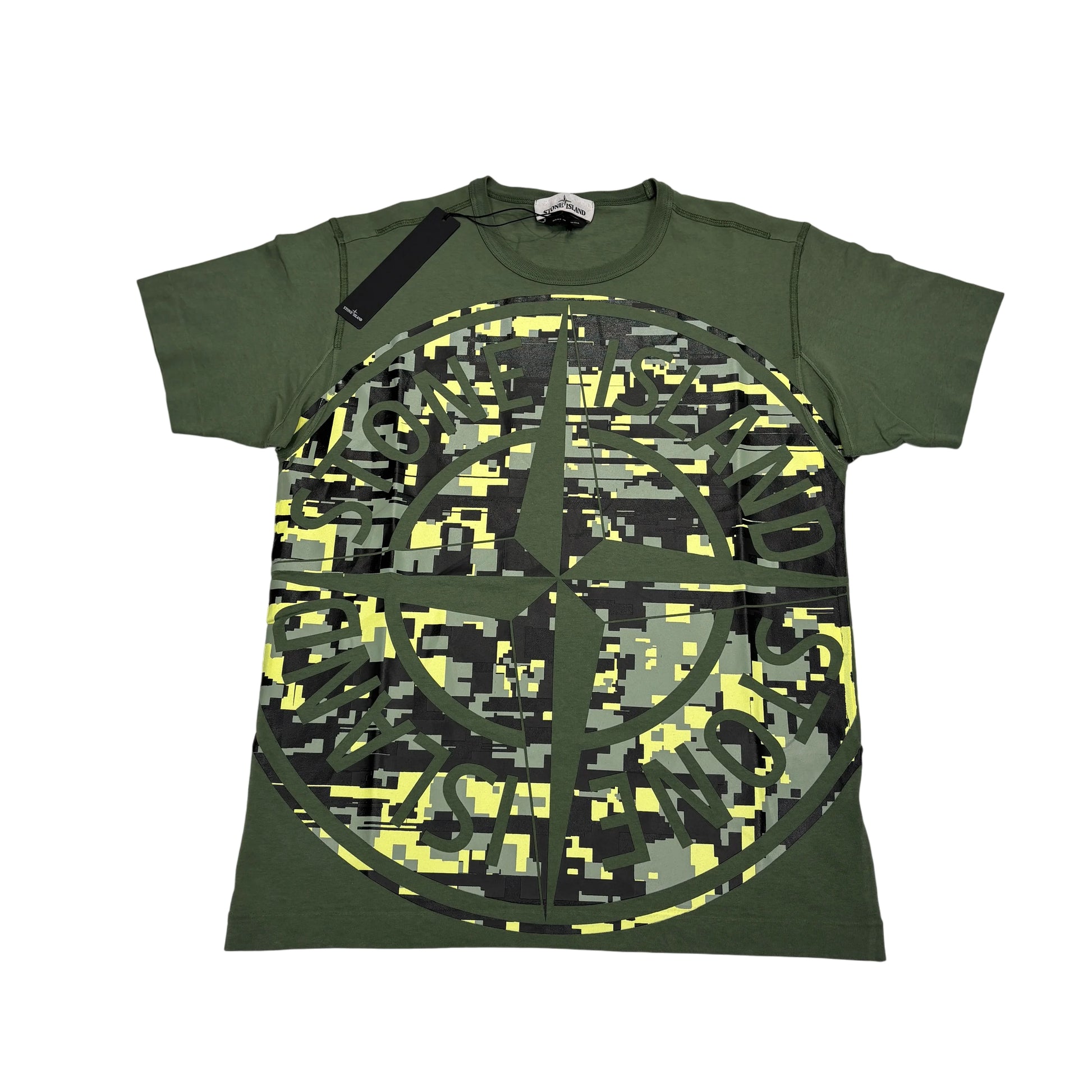 Stone Island Green Large Printed Logo Design T-shirt