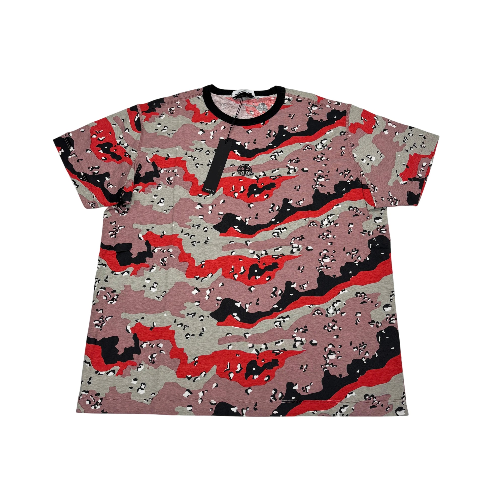 Stone Island Pink Short Desert Camo Sleeve Graphic T-shirt