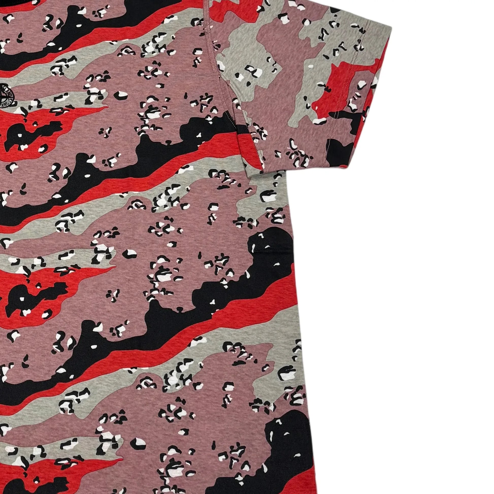 Stone Island Pink Short Desert Camo Sleeve Graphic T-shirt