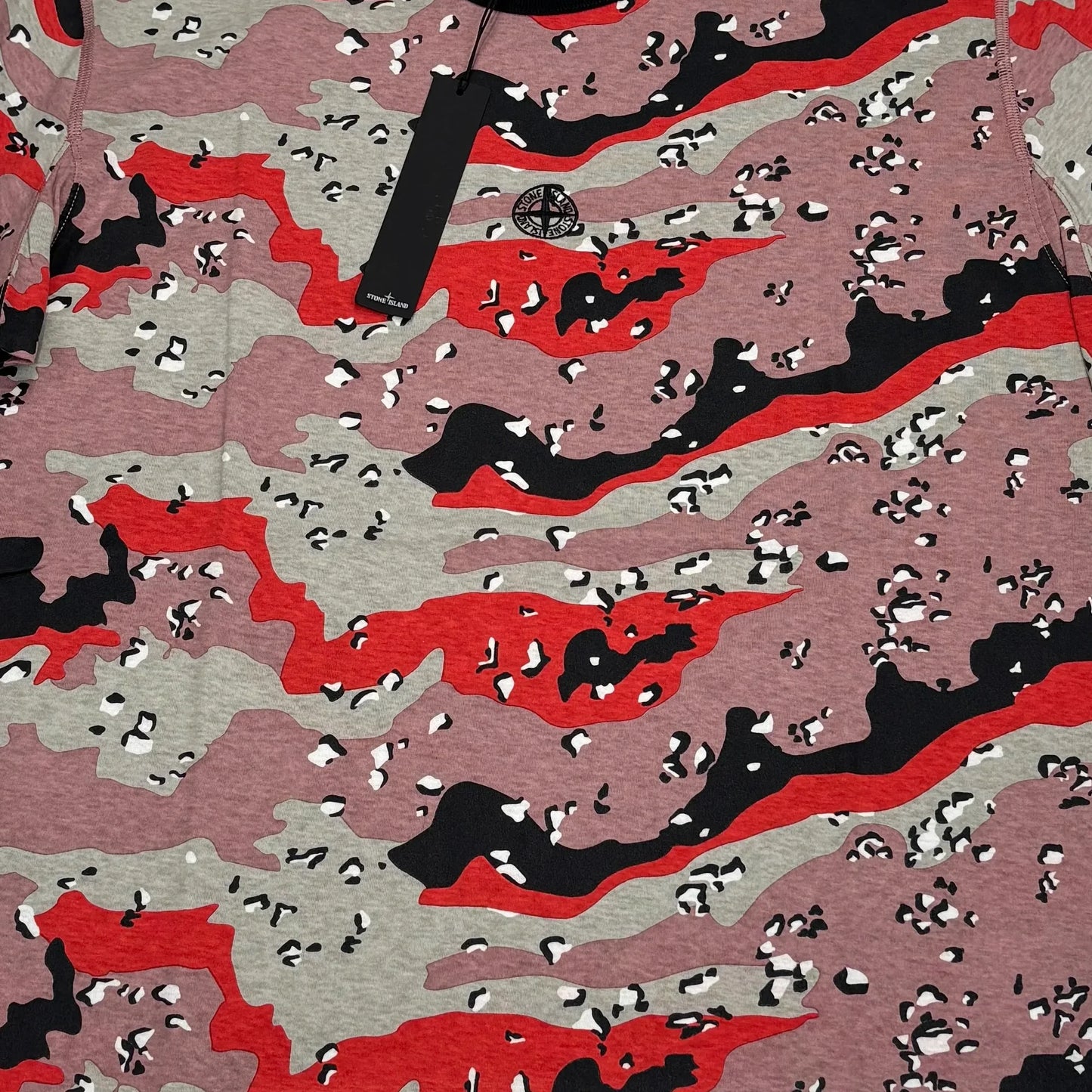 Stone Island Pink Short Desert Camo Sleeve Graphic T-shirt