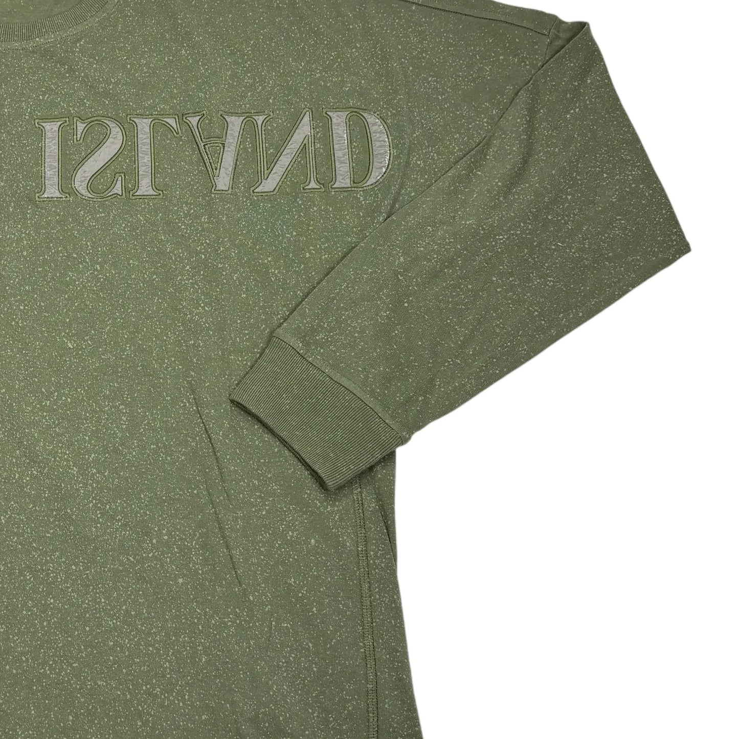 Stone Island Green Reverse Logo Graphic Jumper