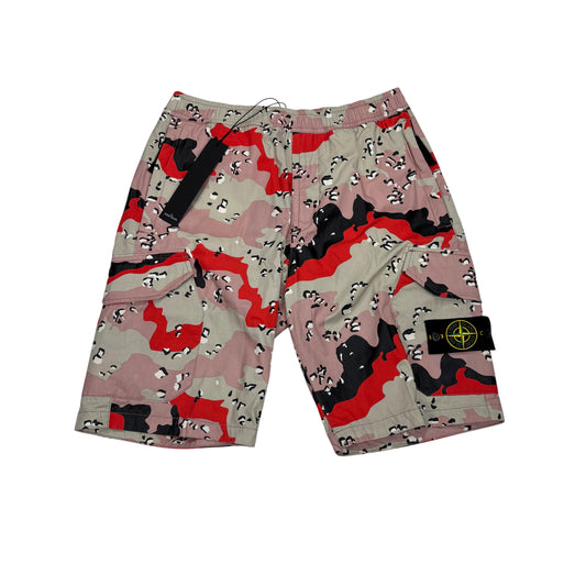 Stone Island Pink Desert Camo Cargo Shorts