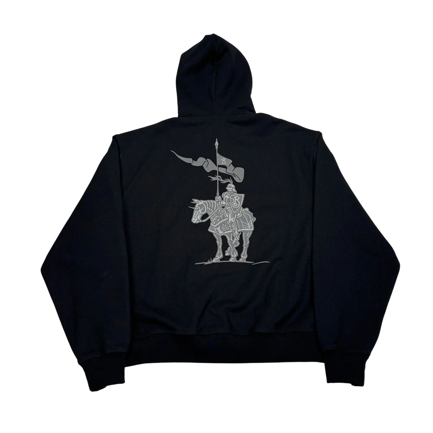 Burberry Black Printed Logo Zip-up Hoodie