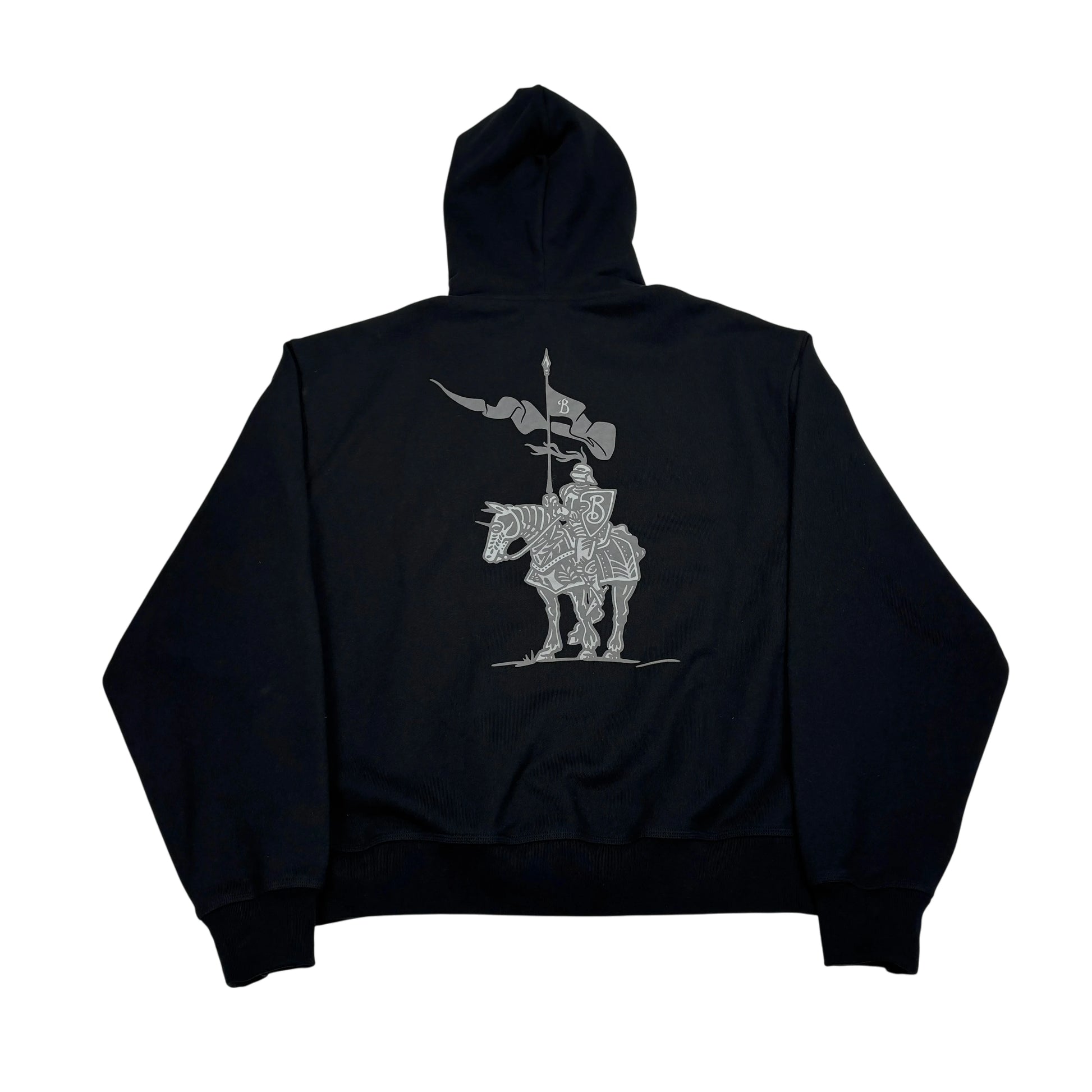 Burberry Black Printed Logo Zip-up Hoodie