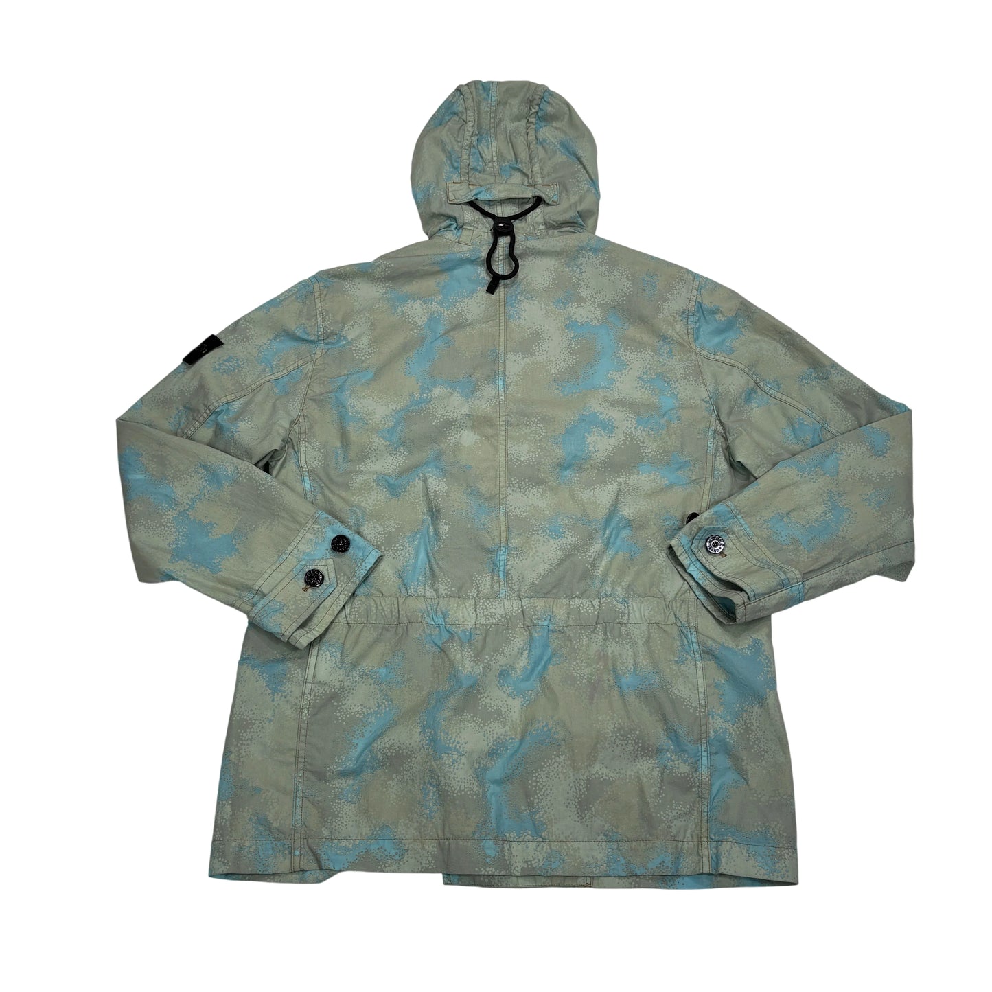 Stone Island Dove Grey Camo Devore Hooded Jacket