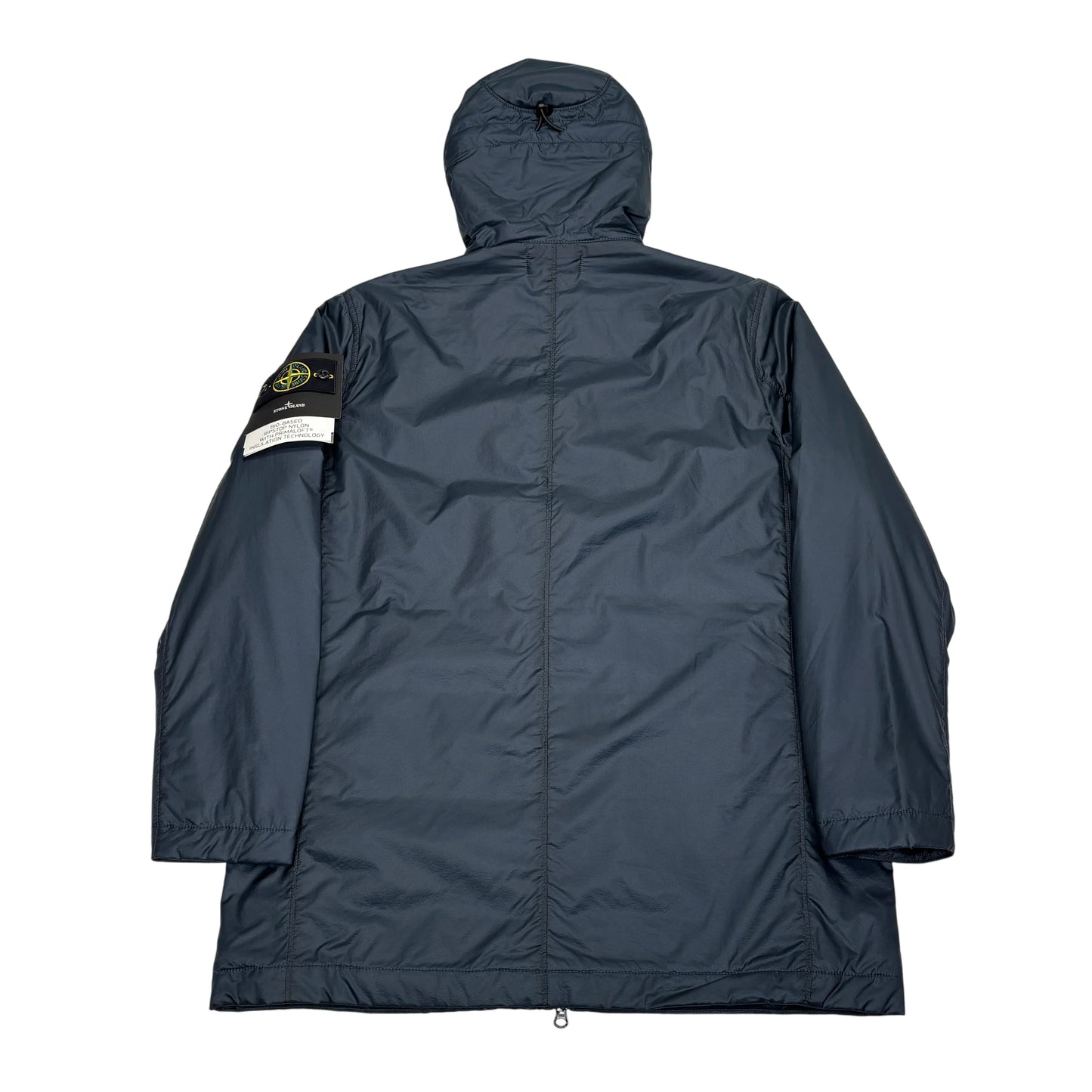 Stone Island Navy Blue Bio-Based Ripstop Nylon with Primaloft Insulation Technology Jacket