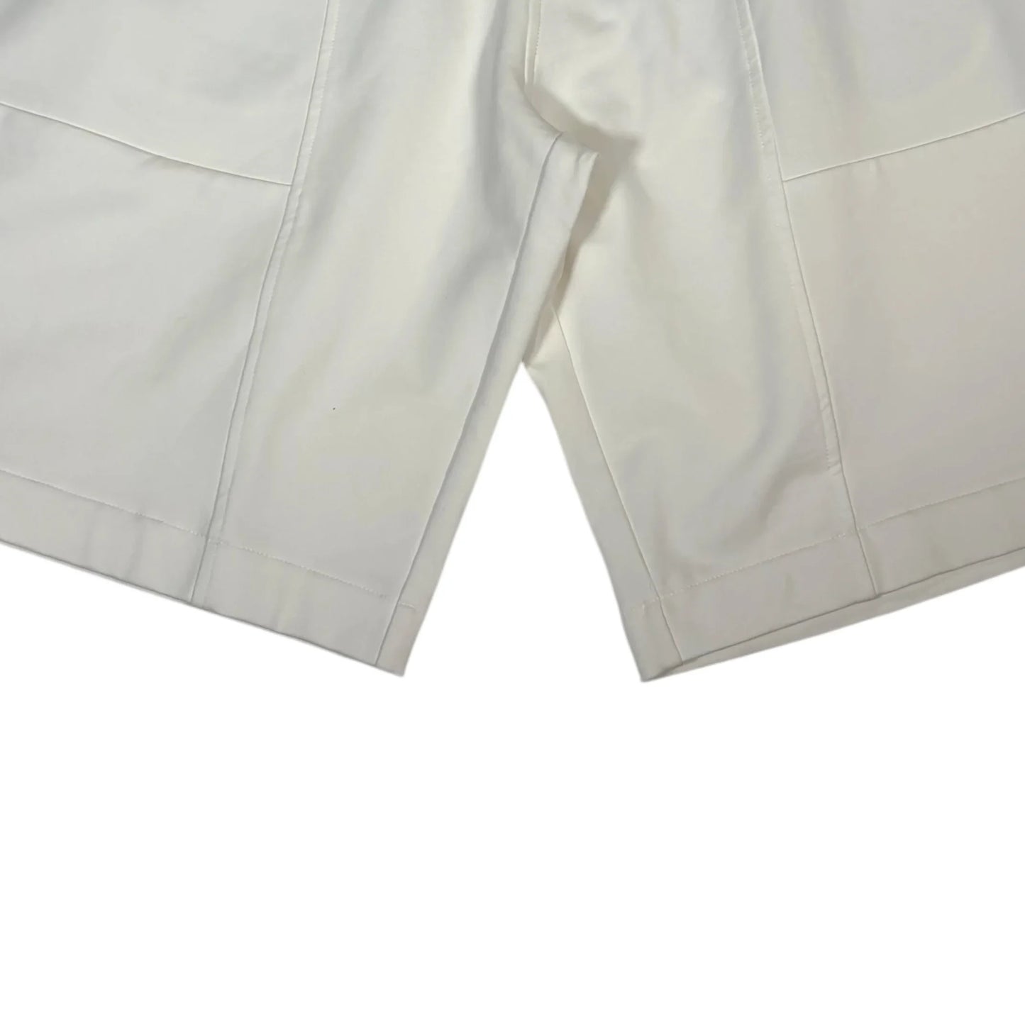 CP Company White Rubberised Box Logo Spell Out Shorts