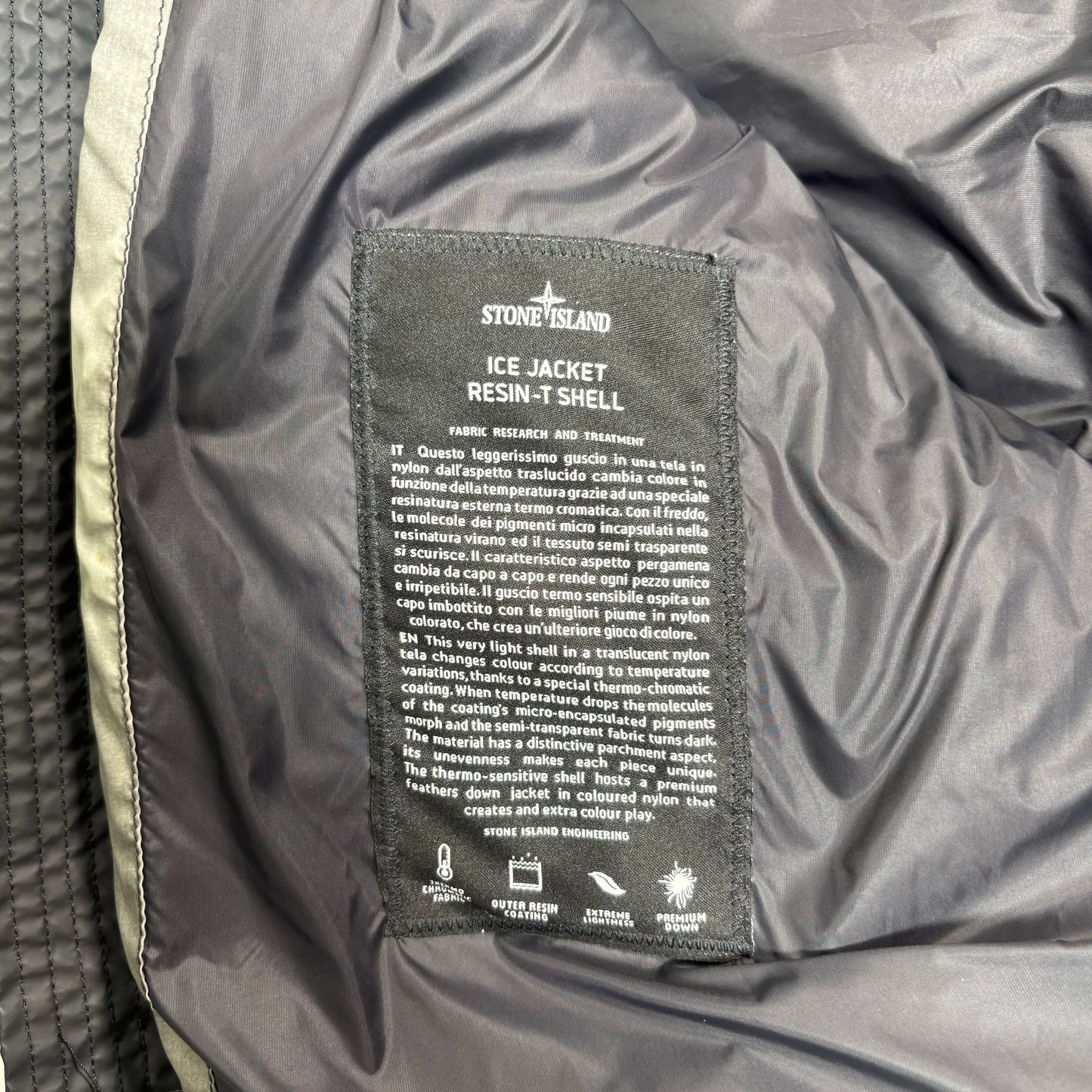 Stone Island Green Ice Jacket Resin-T Shell Hooded Parka Coat