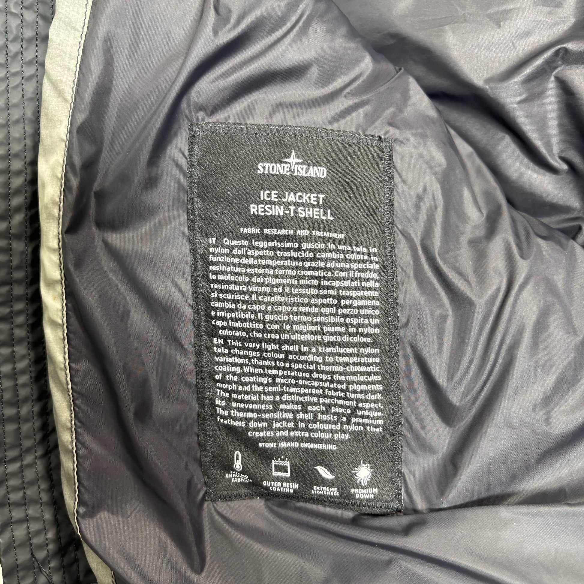 Stone Island Green Ice Jacket Resin-T Shell Hooded Parka Coat