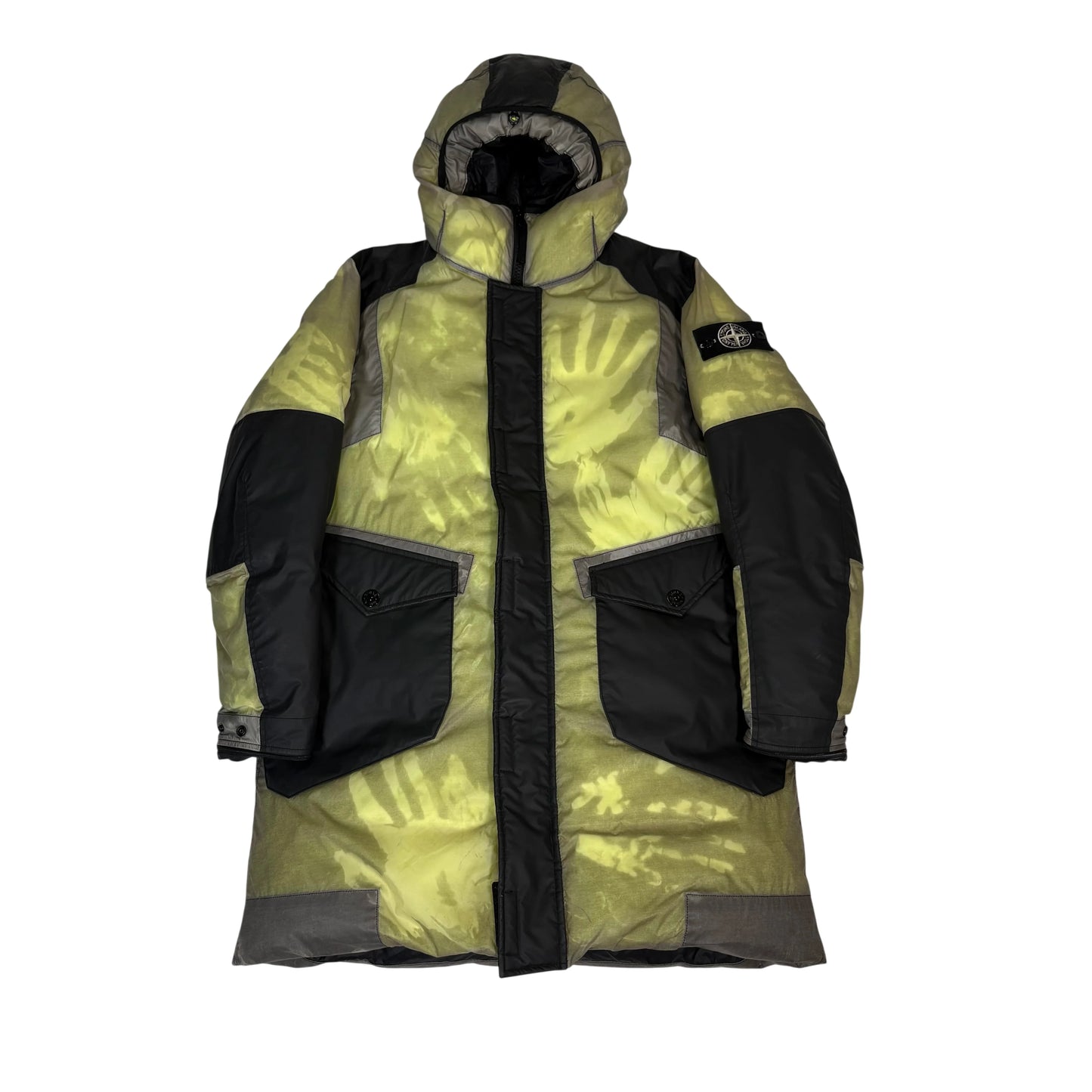 Stone Island Green Ice Jacket Resin-T Shell Hooded Parka Coat