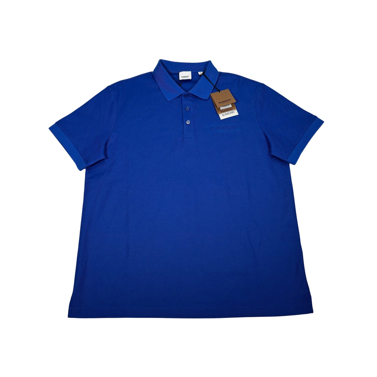 Burberry Blue Embroidered Logo Polo Shirt