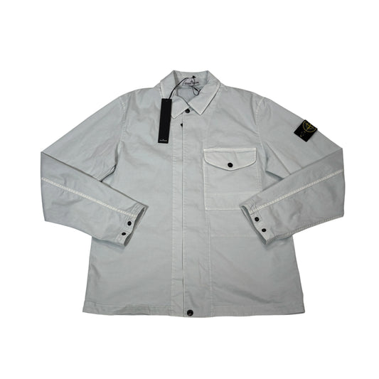 Stone Island White Compass Patch Lightweight Overshirt Jacket