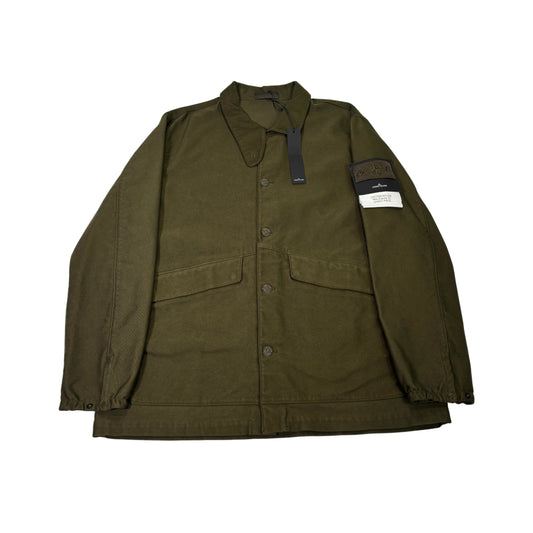 Stone Island Green Ghost Piece Cotton Nylon Moleskin-TC Jacket