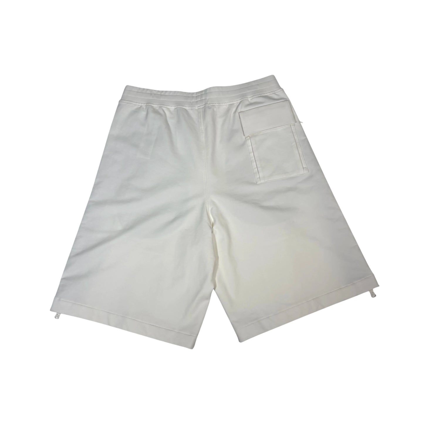 CP Company White Rubberised Box Logo Spell Out Shorts