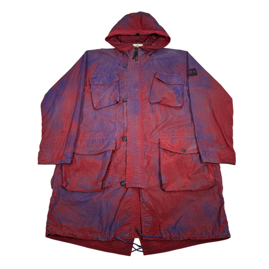 Stone Island Red Prototype Series 04 Manual Flocking Nylon Metal Grid-OVD 095/100 Coat