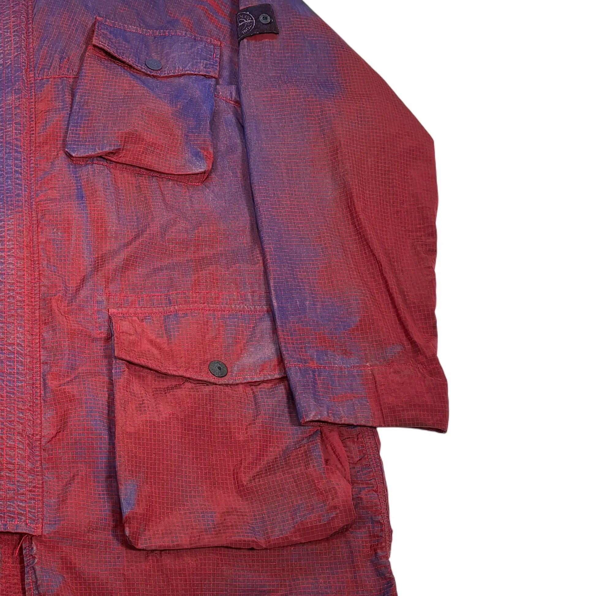Stone Island Red Prototype Series 04 Manual Flocking Nylon Metal Grid-OVD 095/100 Coat