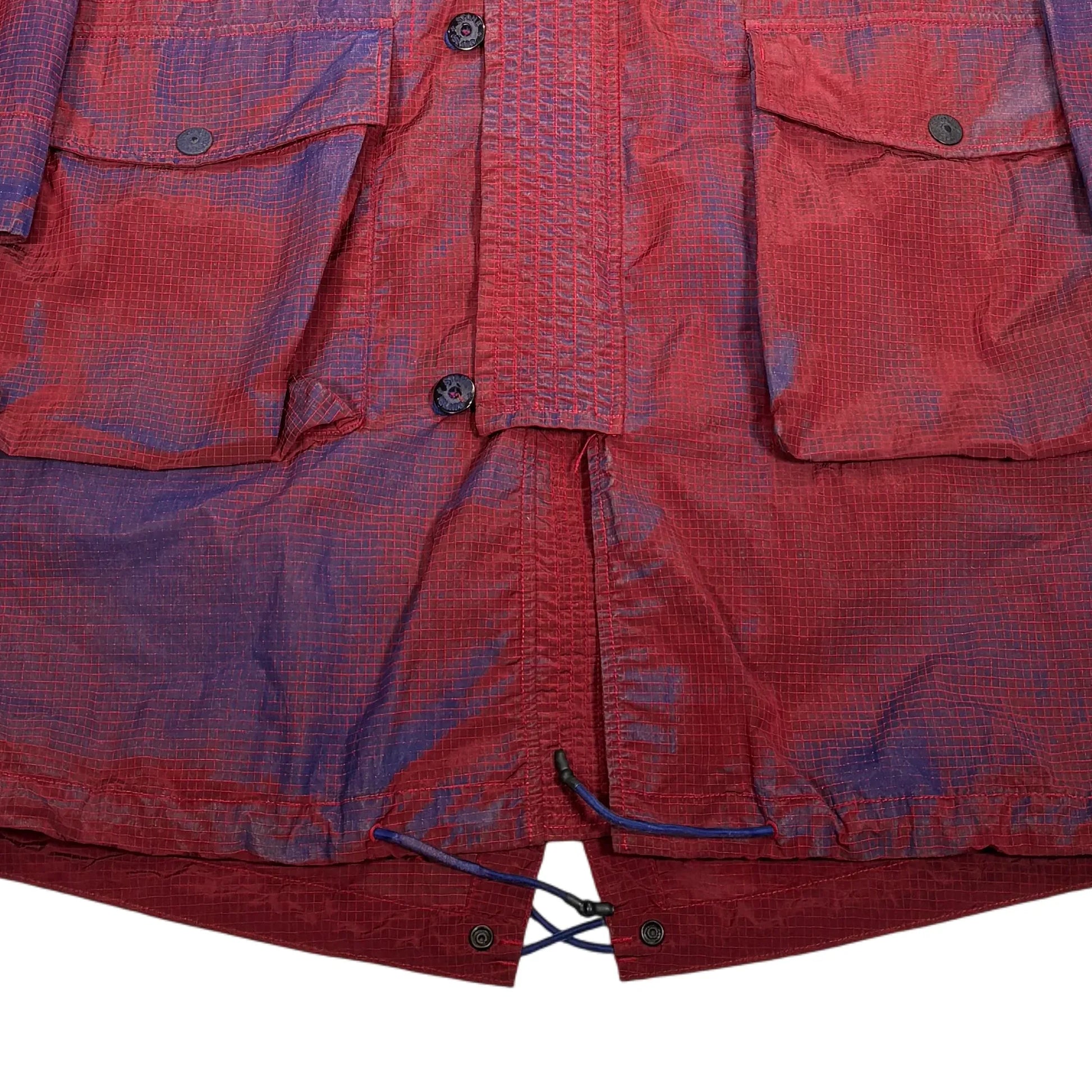 Stone Island Red Prototype Series 04 Manual Flocking Nylon Metal Grid-OVD 095/100 Coat