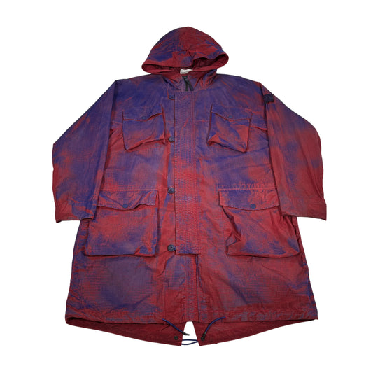 Stone Island Red Prototype Series 04 Manual Flocking Nylon Metal Grid-OVD 094/100 Coat