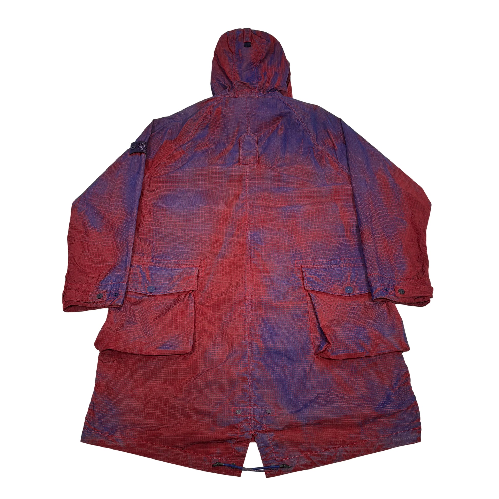Stone Island Red Prototype Series 04 Manual Flocking Nylon Metal Grid-OVD 095/100 Coat