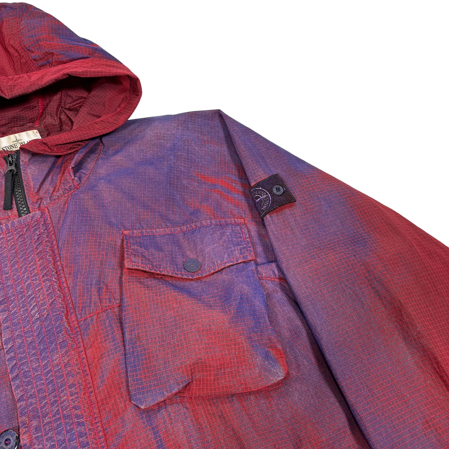 Stone Island Red Prototype Series 04 Manual Flocking Nylon Metal Grid-OVD 095/100 Coat