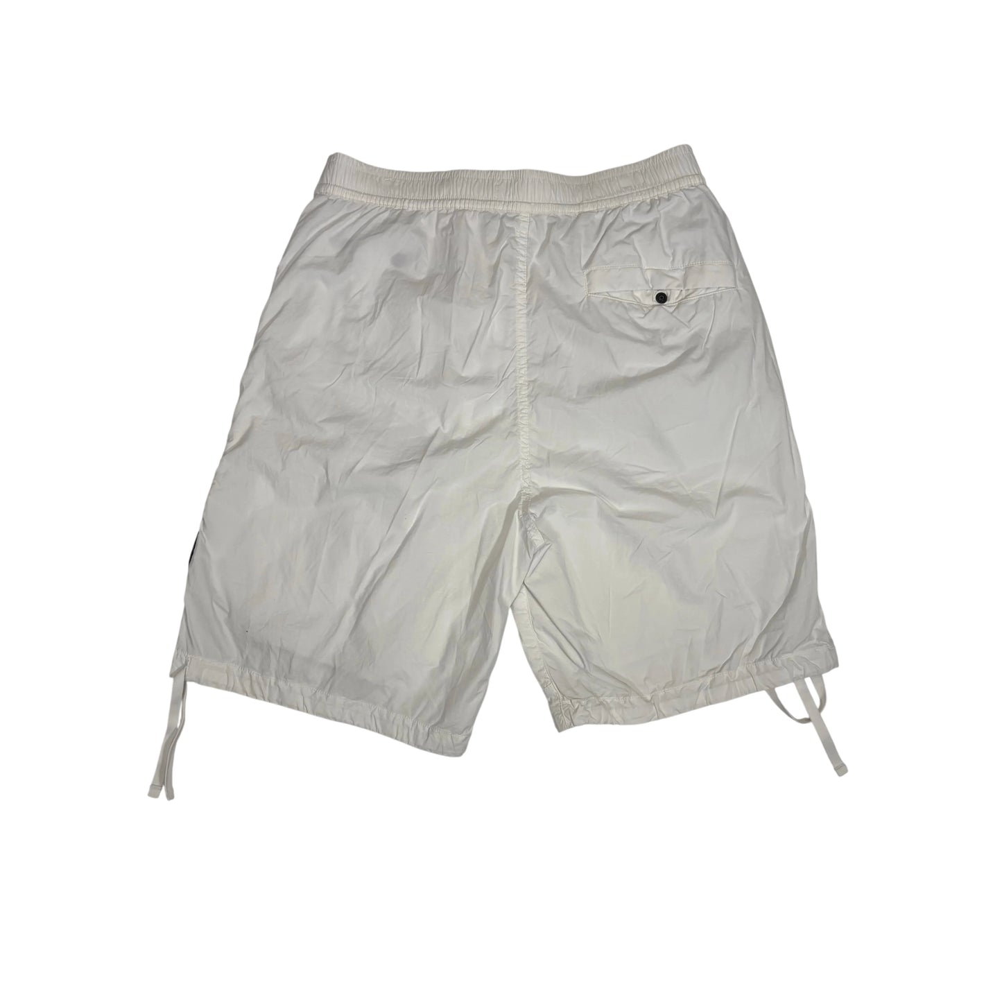 Stone Island White Compass Patch Cargo Shorts