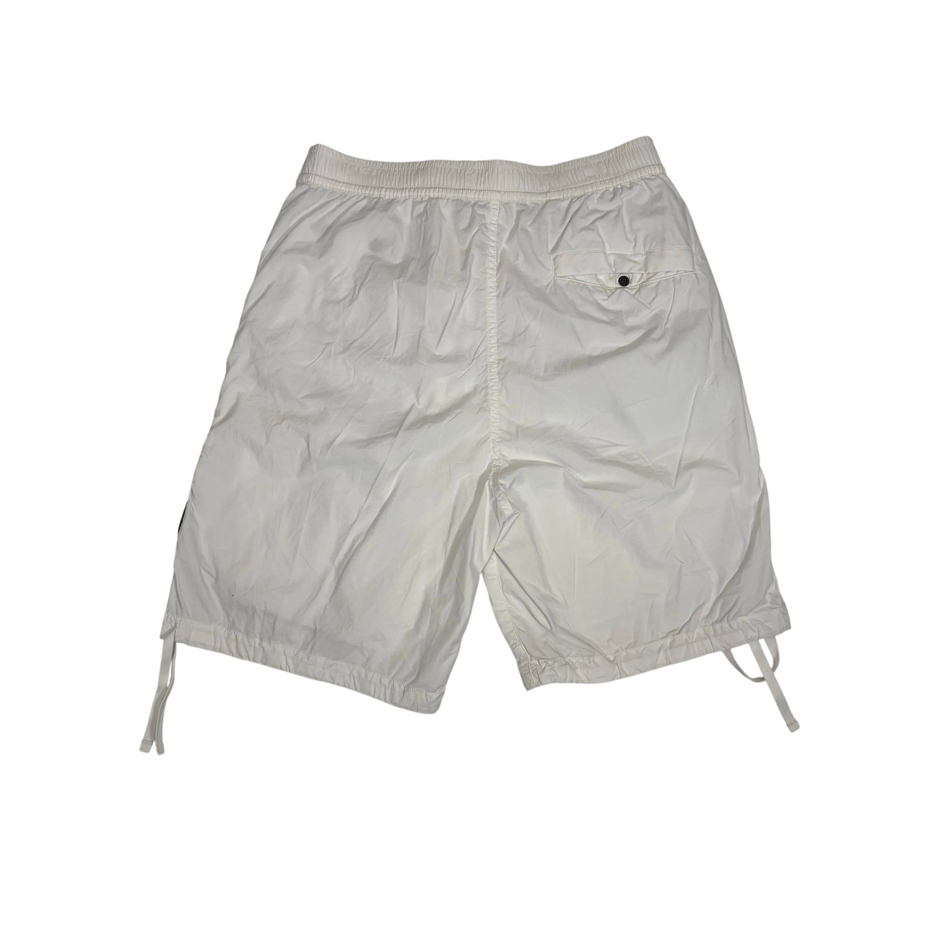 Stone Island White Compass Patch Cargo Shorts