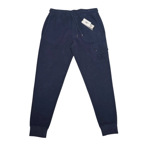 CP Company Navy Embroidered Logo Spell Out Jogger Sweatpants