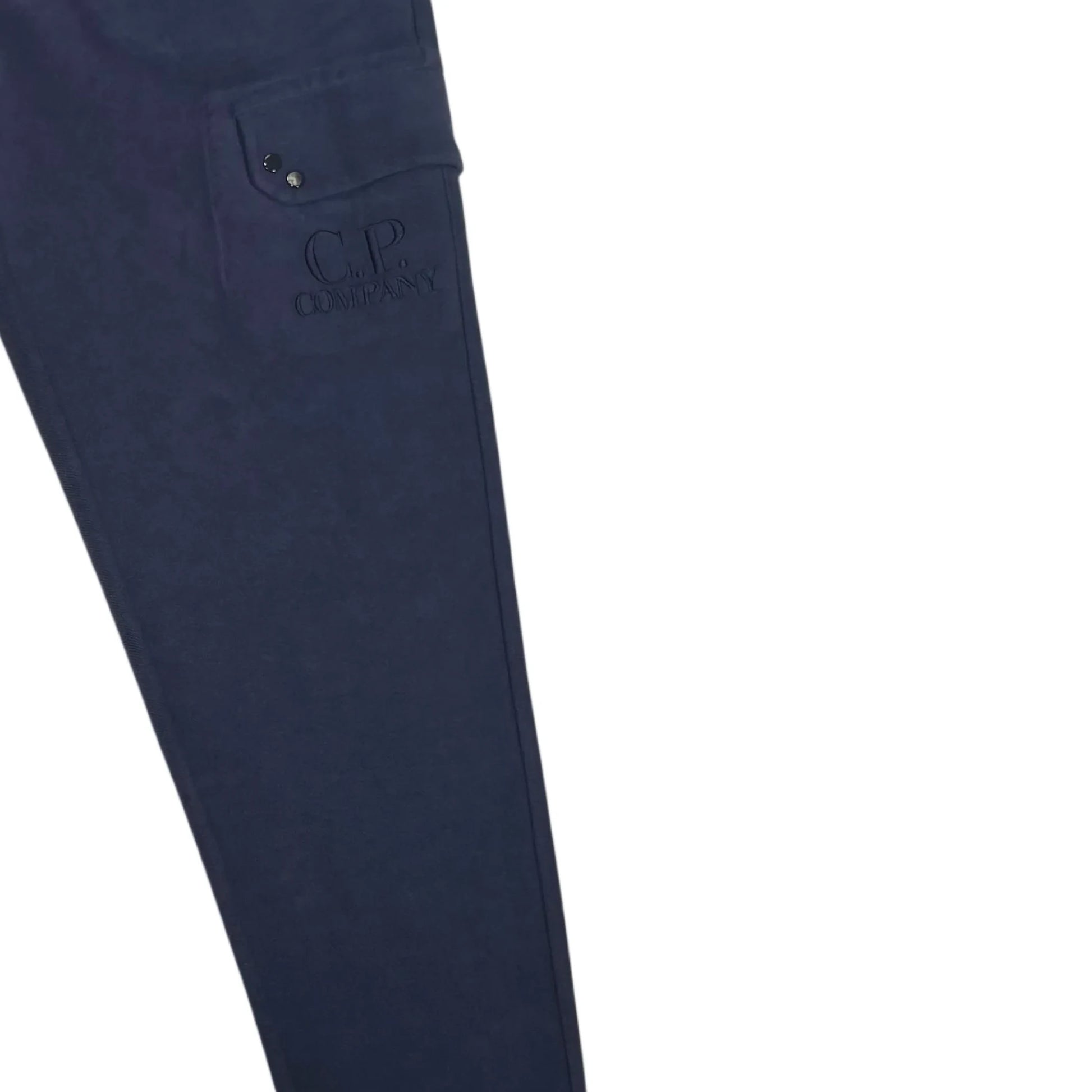 CP Company Navy Embroidered Logo Spell Out Jogger Sweatpants
