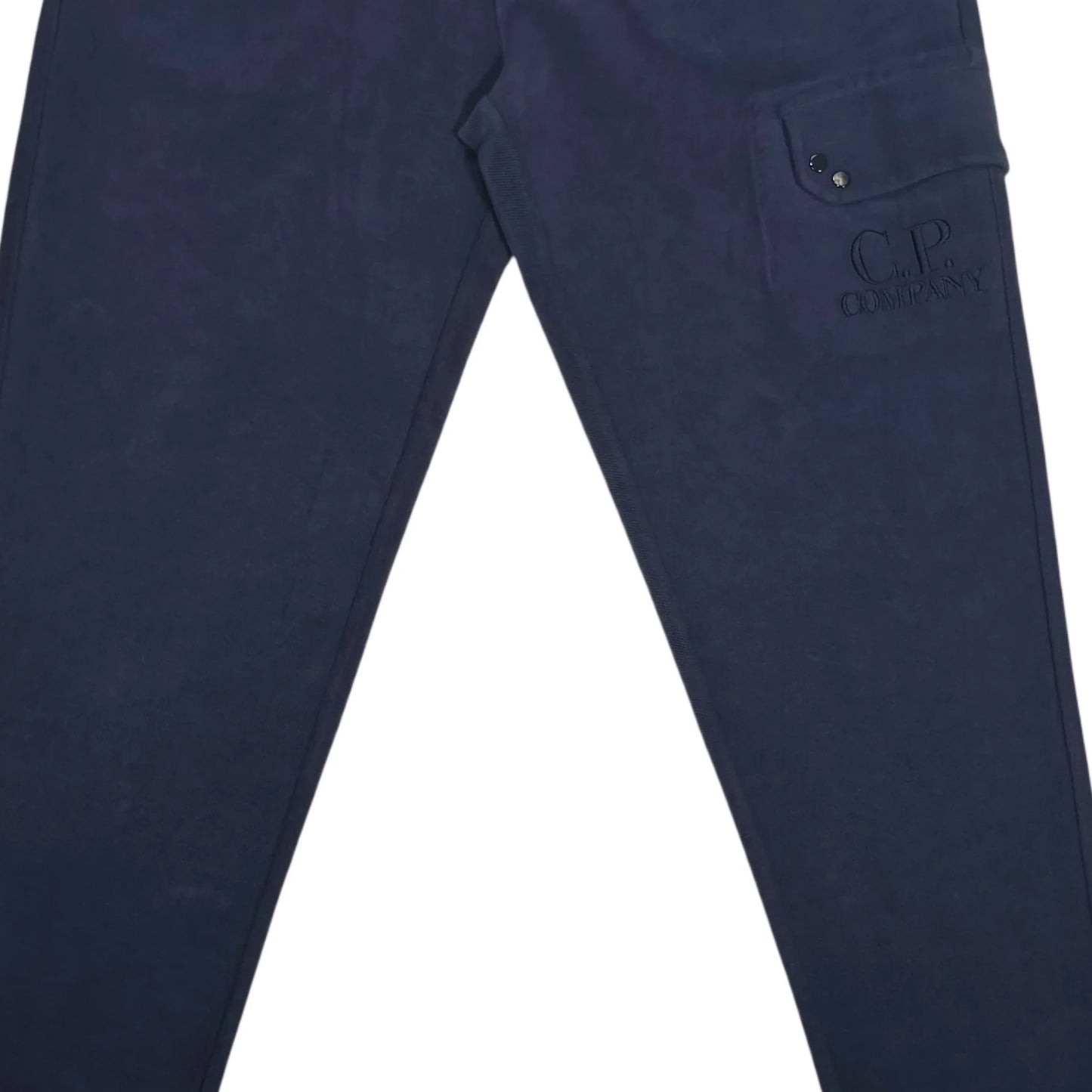 CP Company Navy Embroidered Logo Spell Out Jogger Sweatpants