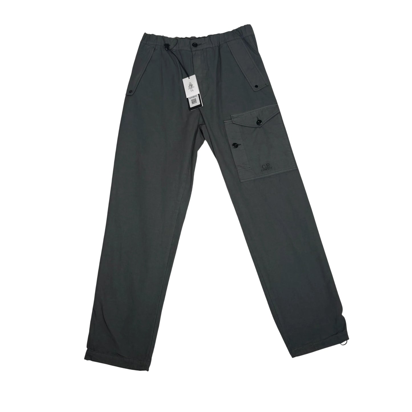 CP Company Grey Logo Embroidery Cargo Trousers