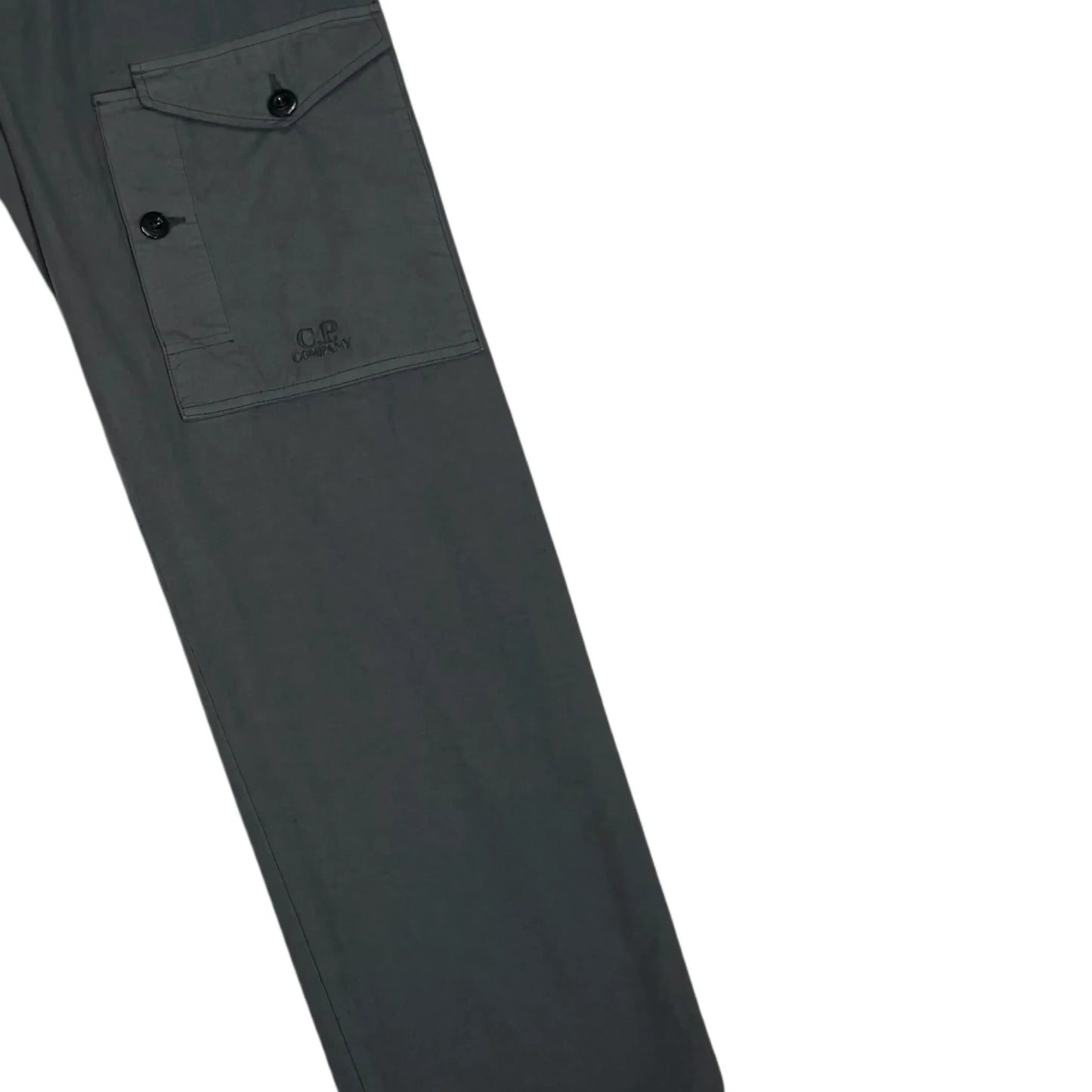 CP Company Grey Logo Embroidery Cargo Trousers