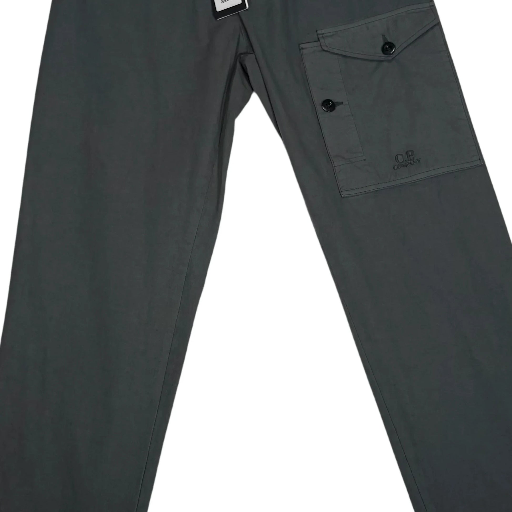 CP Company Grey Logo Embroidery Cargo Trousers
