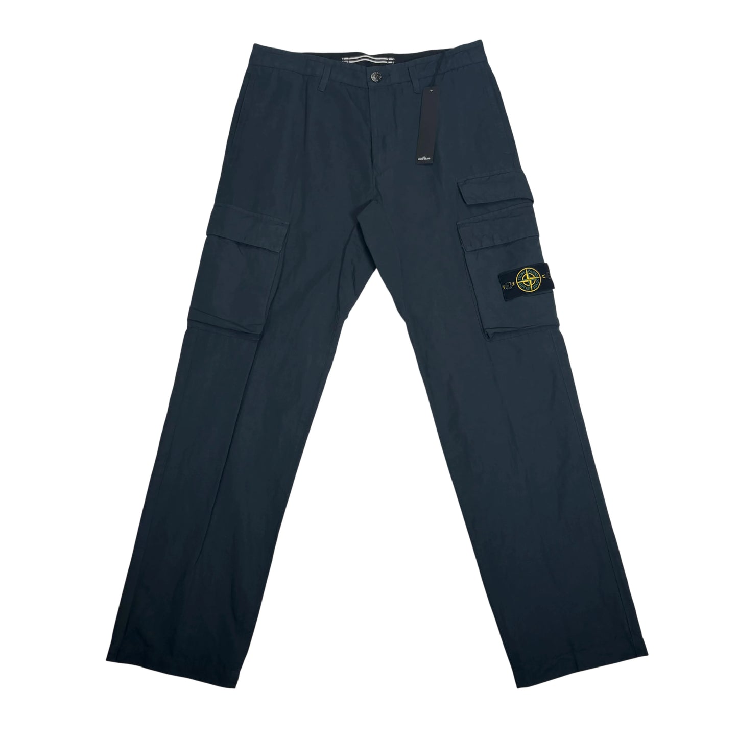 Stone Island Navy Blue Compass Patch Type-RE Cargo Trousers