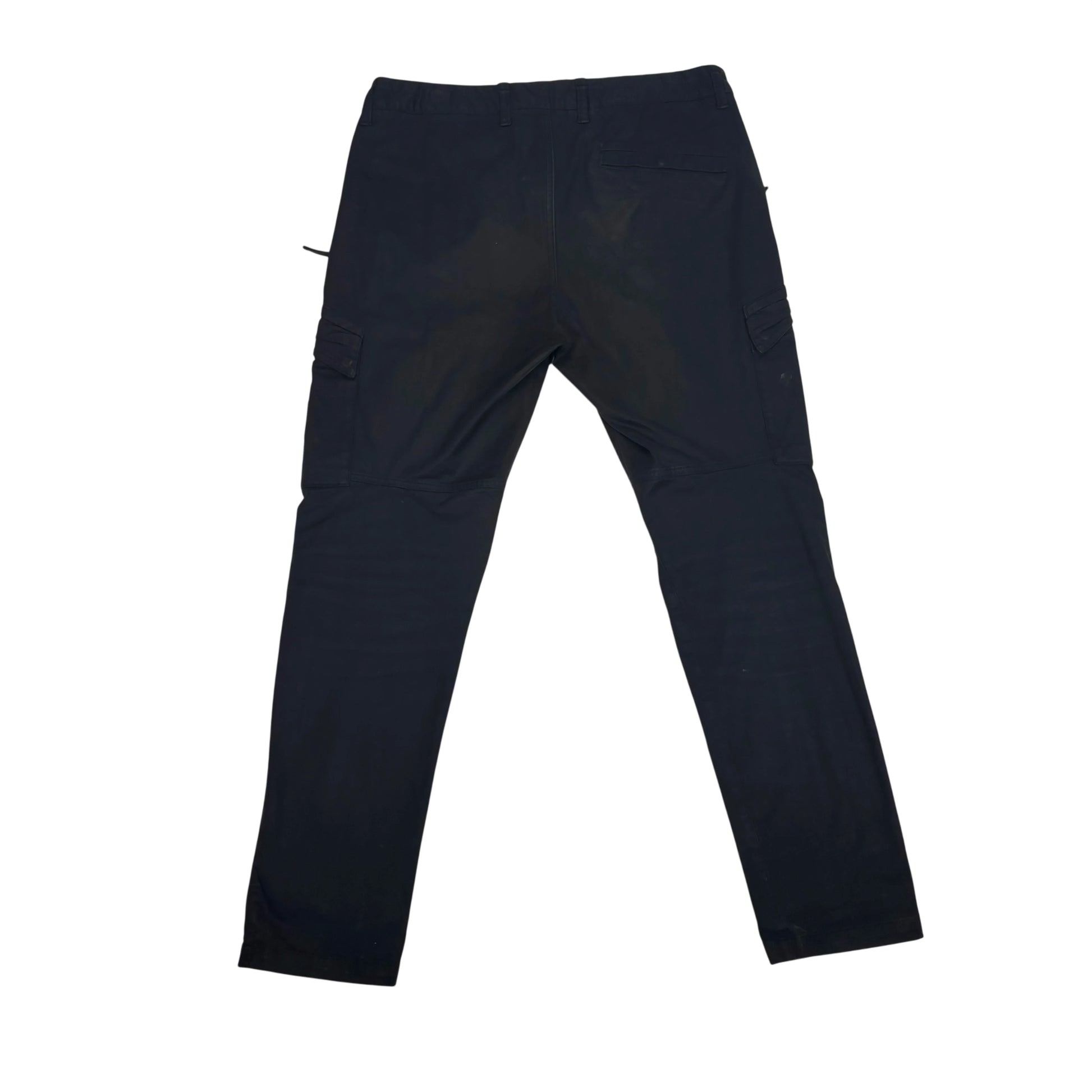Stone Island Black Compass-Patch Cargo Trousers