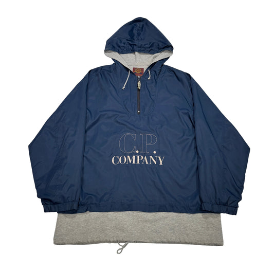C.p. Company Blue Hooded Anorak Pullover Jacket