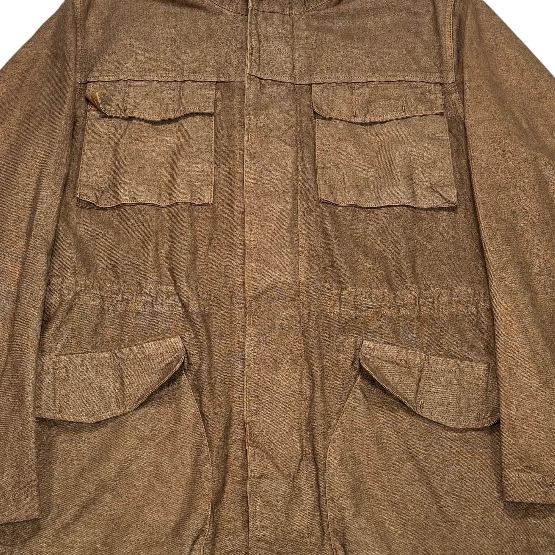 CP Company Brown Hooded Double Goggle Parka Jacket