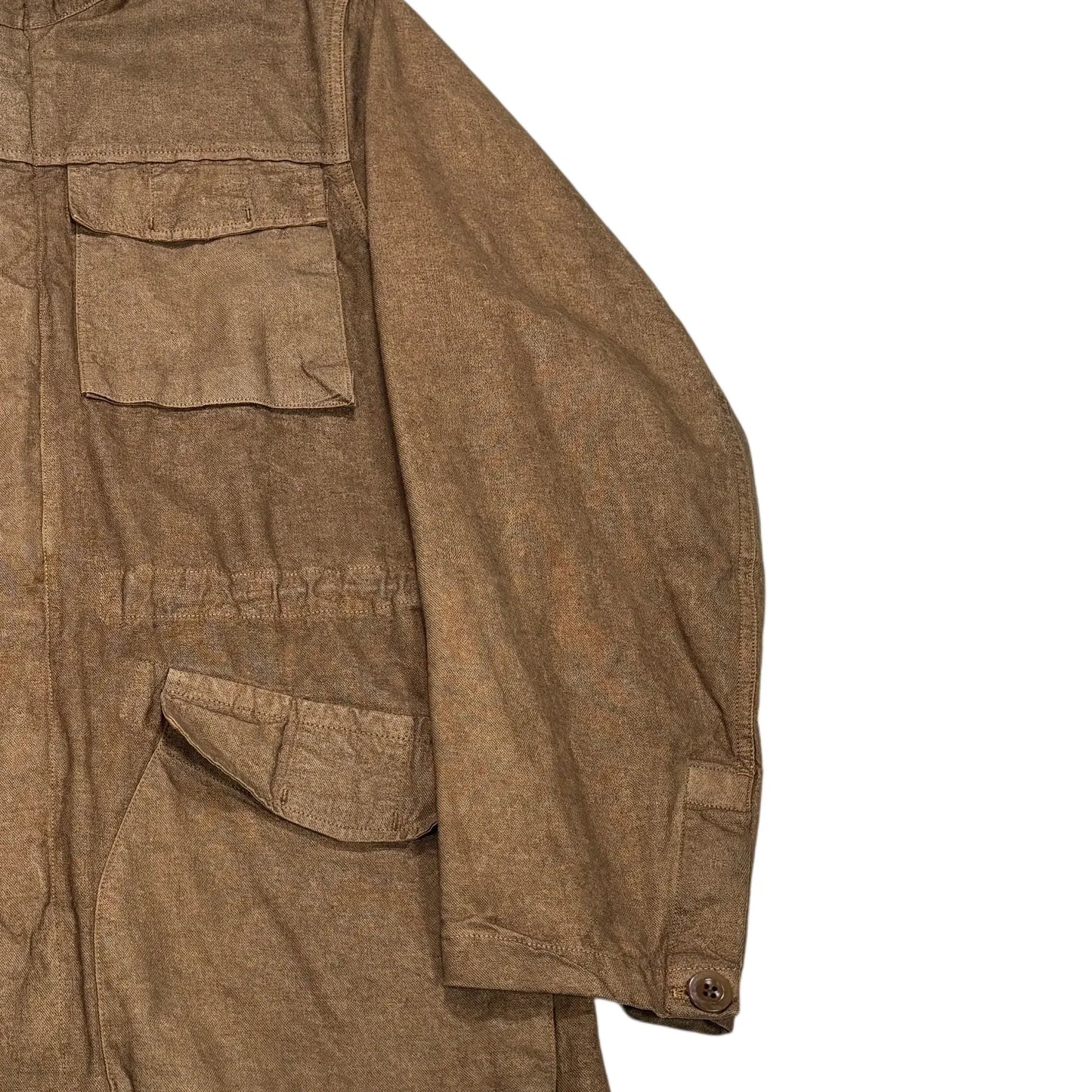 CP Company Brown Hooded Double Goggle Parka Jacket