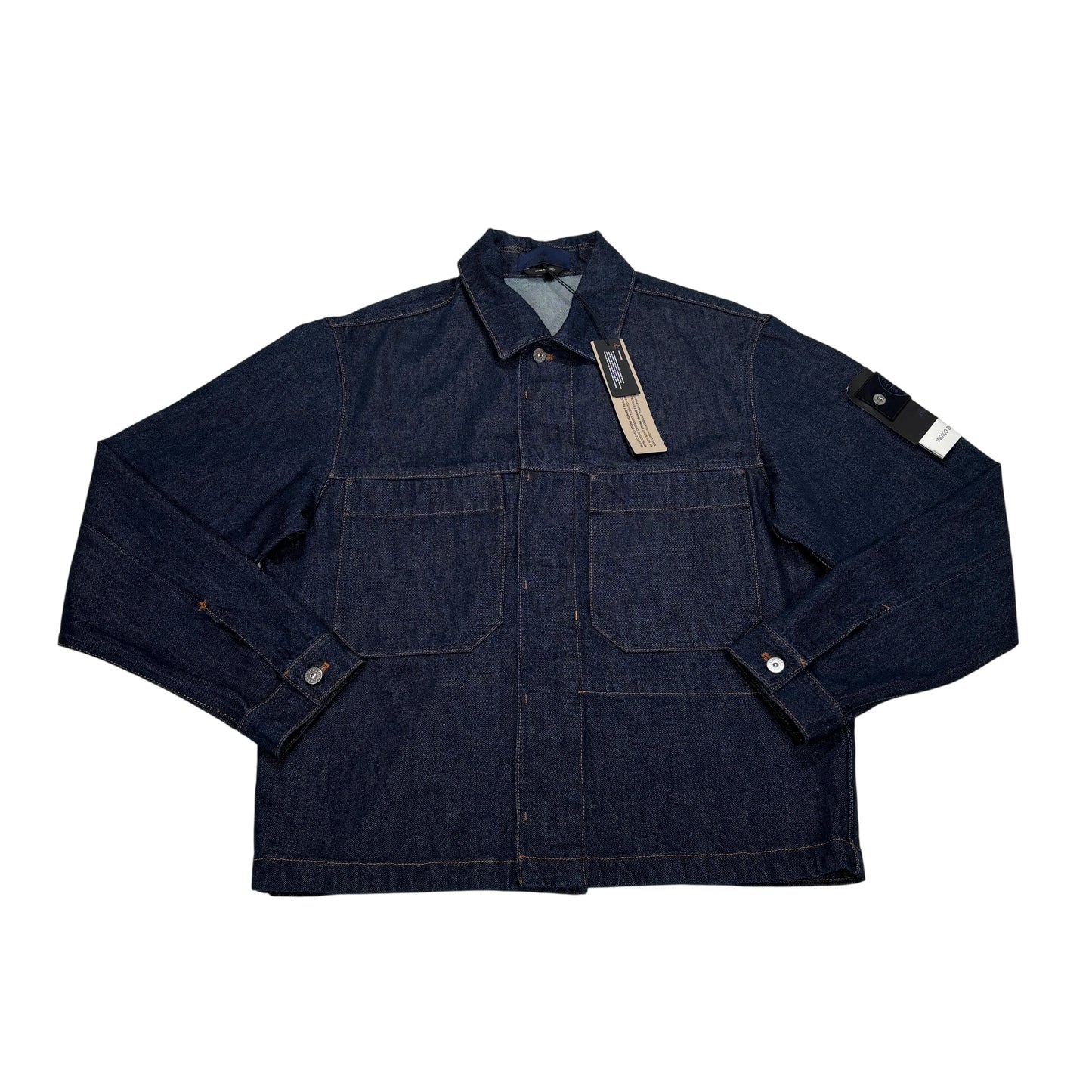 Stone Island Blue Indigo Denim-Rinsed Jacket