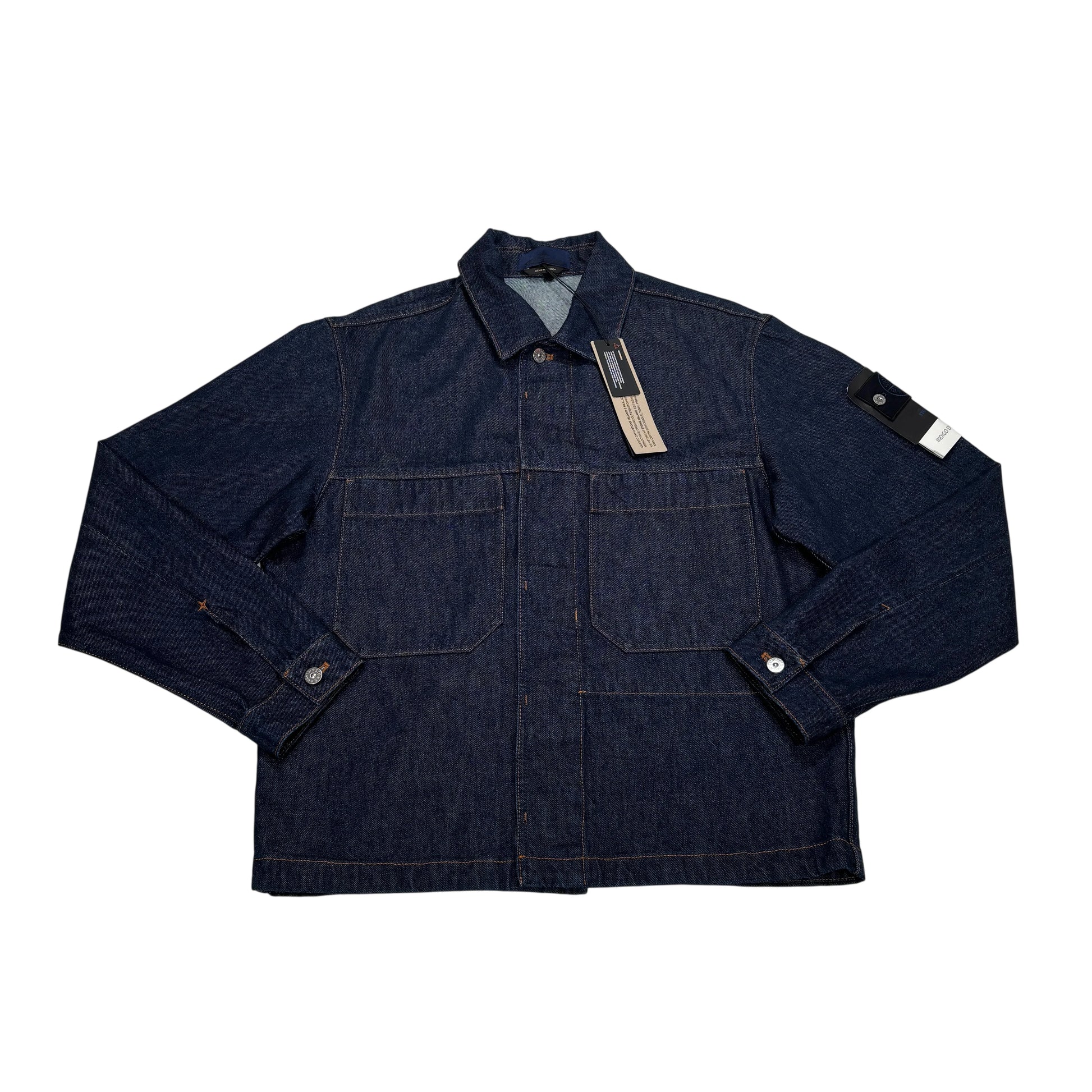 Stone Island Blue Indigo Denim-Rinsed Jacket
