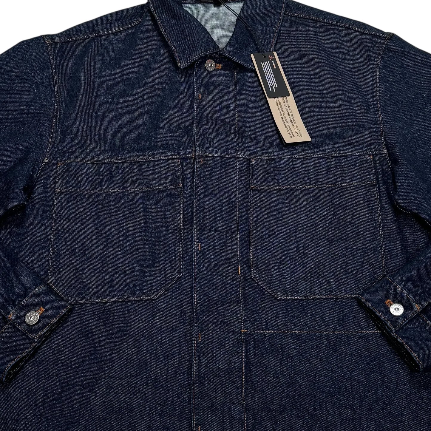 Stone Island Blue Indigo Denim-Rinsed Jacket