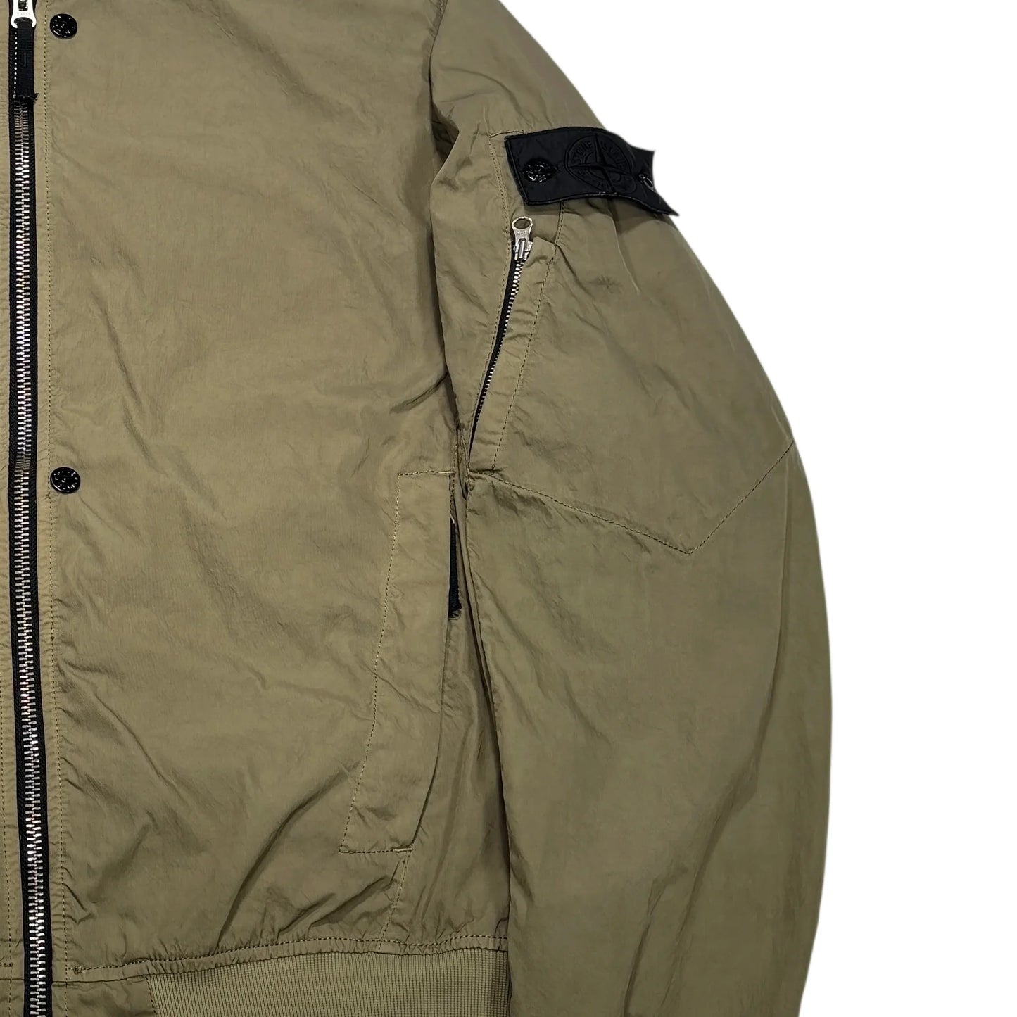 Stone Island Green Shadow Project Hollowcore Metal Bomber Jacket