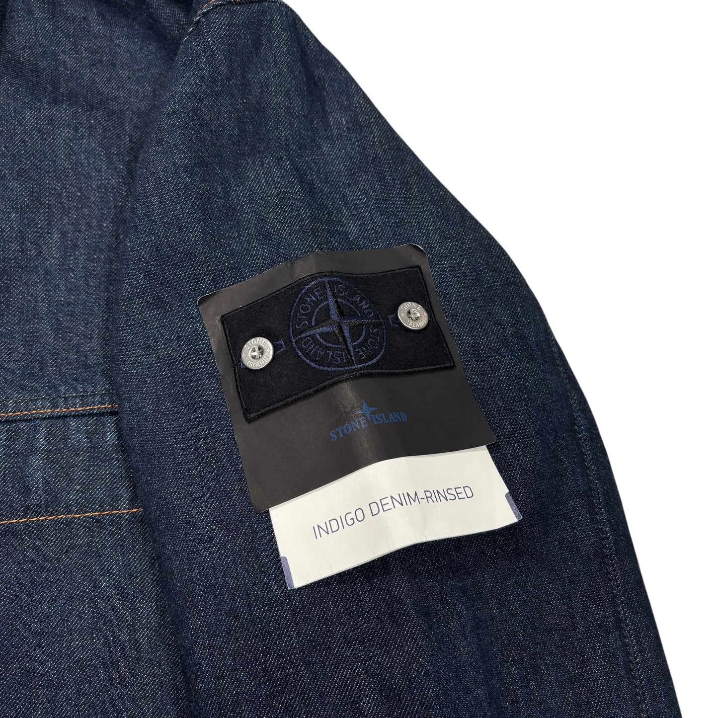 Stone Island Blue Indigo Denim-Rinsed Jacket