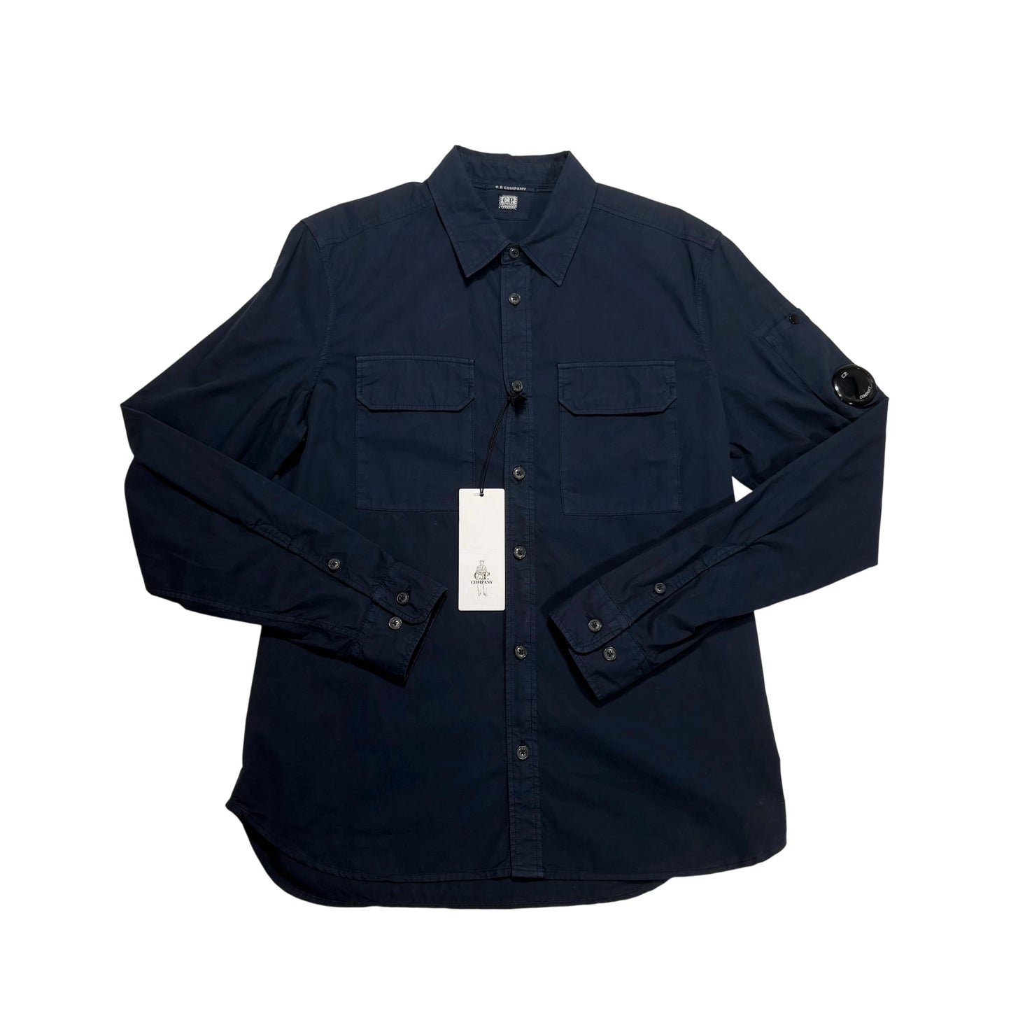 CP Company Navy Long-sleeve Button-up Single Goggle Shirt